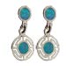 The Neptune Collection - Sterling Silver Dangle Earrings - Circle w/ Greek Key & Opal (8mm)