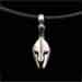Sterling Silver Necklace w/ Rubber Cord - Corinthian Helmet (18mm)