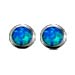 The Neptune Collection - Sterling Silver Earrings - Circle Opal Gem Stone (9mm)