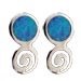 The Neptune Collection - Sterling Silver Earrings - Swirl w/ Oval Opal Gem Stone (4mm)