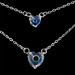 The Amphitrite Collection - Sterling Silver Necklace - Double Chain w/ Two Mati Hearts