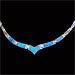 The Neptune Collection - Sterling Silver Necklace - Opal & Greek Key Motif Links (3mm)
