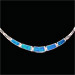 The Neptune Collection - Sterling Silver Necklace - Opal & Greek Key Motif Links (7mm)