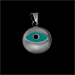 Greek Sterling Silver Mati Collection - Pendant w/ turquise glass and Evil Eye (12mm) 