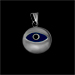 Greek Sterling Silver Mati Collection - Pendant w/ dark blue glass and Evil Eye (12mm)