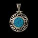 Greek Sterling Silver Mati Collection - Pendant w/ turquise glass and Evil Eye (12mm) 