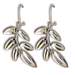 Olive Tree Branch Sterling Silver Earrings w/ Fish Hook backs 30mm