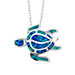 Sterling Silver and Opal Greek Caretta Turtle Pendant w/ 16" chain, 20mm