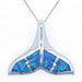 Sterling Silver and Opal Dolphin Fin Pendant w/ 16" chain, 16mm
