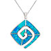 Sterling Silver with Opal Greek Spiral, 26mm, with 16" Rope Chain