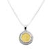 Sterling Silver 2-tone Phaistos Disc Pendant (22mm) w/ Chain