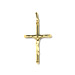 24k Gold Plated Sterling Silver Pendant - Rounded Crucifix (26mm)