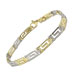 Two Tone Gold Plated Sterling Silver Greek Key Bracelet 4mm
