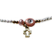 The Nefeli Collection - Children's Mother of Pearl Necklace with Pink Charm, 24K Gold Plated Cross 