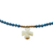 The Nefeli Collection - Blue Coral Necklace with Mother of Pearl Cross and Evil Eye (2mm beads)
