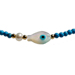 The Nefeli Collection -   Blue Coral Bracelet With Tear Drop  and Evil Eye (2mm Beads)