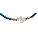 The Nefeli Collection - Blue Coral Bracelet with Mother of Pearl Cross and Evil Eye (2mm beads)