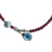 The Nefeli Collection -  Red Coral Bracelet with Tear Drop Shaped Mother of Pearl  Evil Eye (2mm bea