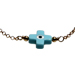 The Nefeli Collection - Gold Plated 24K Bracelet with Mother of Pearl  Blue Cross and Evil Eye