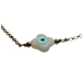 The Nefeli Collection - Gold Plated 24K Bracelet with Mother of Pearl White Cross and Evil Eye 