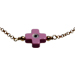 The Nefeli Collection - Gold Plated 24K Bracelet with Mother of Pearl Dark Pink Cross and Evil Eye