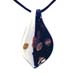 Murano Glass Teardrop Pendant - Black & White