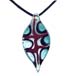 Murano Glass Teardrop Pendant - Blue & Red