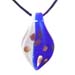Murano Glass Teardrop Pendant - Blue & White