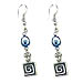 Evil Eye Greek Key Earrings Style EK24