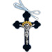Metal Crucifix with Blue Velvet Cross - Small