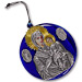 Virgin Mary / Panayia Metal Icon on Blue Glass - Size XL