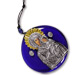 Virgin Mary / Panayia Metal Icon on Blue Glass - Size L