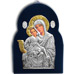 Silver Icon on Blue Velvet Frame - Panayia ( Virgin Mary ) 17x24cm