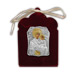 Silver Icon on Red Velvet Frame - Panayia ( Virgin Mary ) 7.5x5.5cm