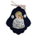 Silver Icon on Blue Velvet Frame - Panayia ( Virgin Mary ) 10.5x9cm
