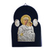 Silver Icon on Blue Velvet Frame - Panayia ( Virgin Mary ) 14x10cm