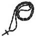 Greek Orthodox Wooden Bead Prayer Rope w/ Hematite cross, Greek Rosary style 107
