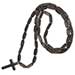 Greek Orthodox Wooden Bead Prayer Rope w/ Hematite cross, Greek Rosary style 108