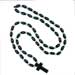 Greek Orthodox Black Wooden Bead Prayer Rope w/ cross, Greek Rosary style 115