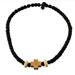 Black Komboskini Bracelet, Wooden Greek Cross (9mm)
