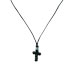 Woven Black Cross Necklace 12x15mm