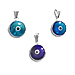 Sterling Silver - Evil Eye 2 Sided Pendant (14mm) 