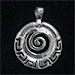 Sterling Silver Pendant - Greek Key Spiral (23mm)