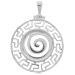 Sterling Silver Pendant - Swirl with Greek Key Motif Border (33mm)