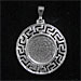 Sterling Silver Pendant - Phaistos Disk With Greek Key (33mm)