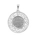Sterling Silver Pendant - Phaistos Disk with Greek Key Motif Border (33mm)