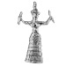 Sterling Silver Pendant - Minoan Snake Goddess (43mm)