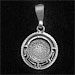 Sterling Silver Pendant - Phaistos Disk With Greek Key (17mm)