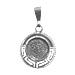 Sterling Silver Pendant - Phaistos Disk With Greek Key (17mm)