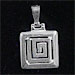 Sterling Silver Pendant - Greek Key Square (18mm)